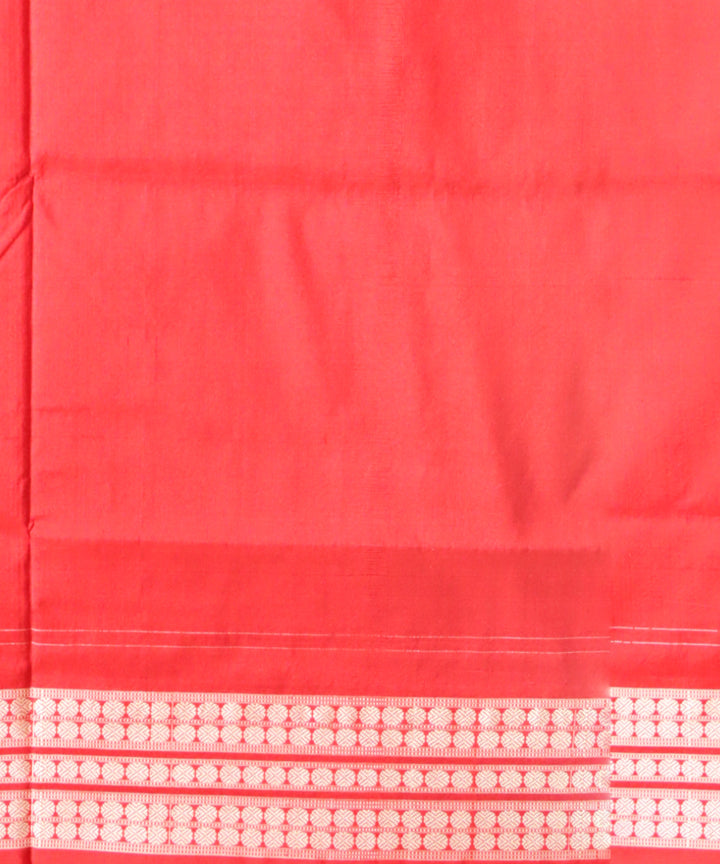 Teal green dark red handloom silk sambalpuri saree