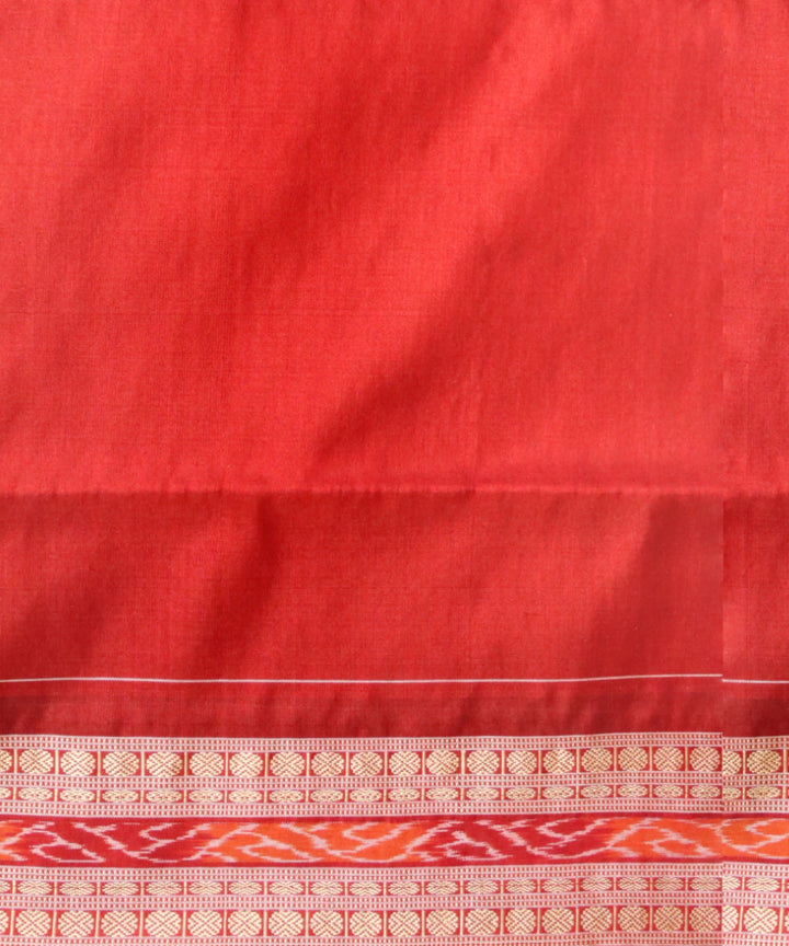 Teal green maroon silk handwoven sambalpuri saree