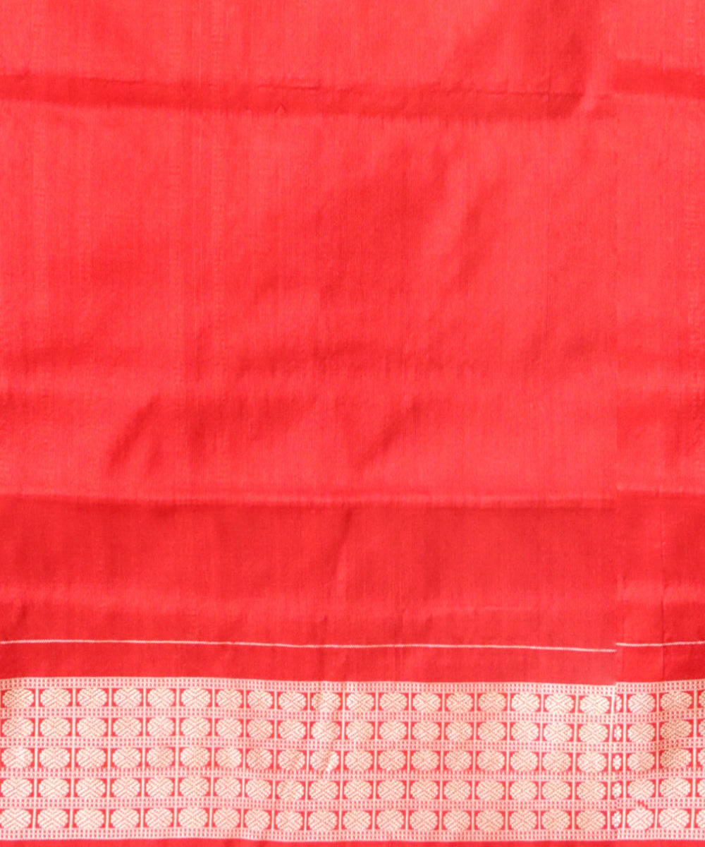 Teal green maroon silk sambalpuri handloom saree