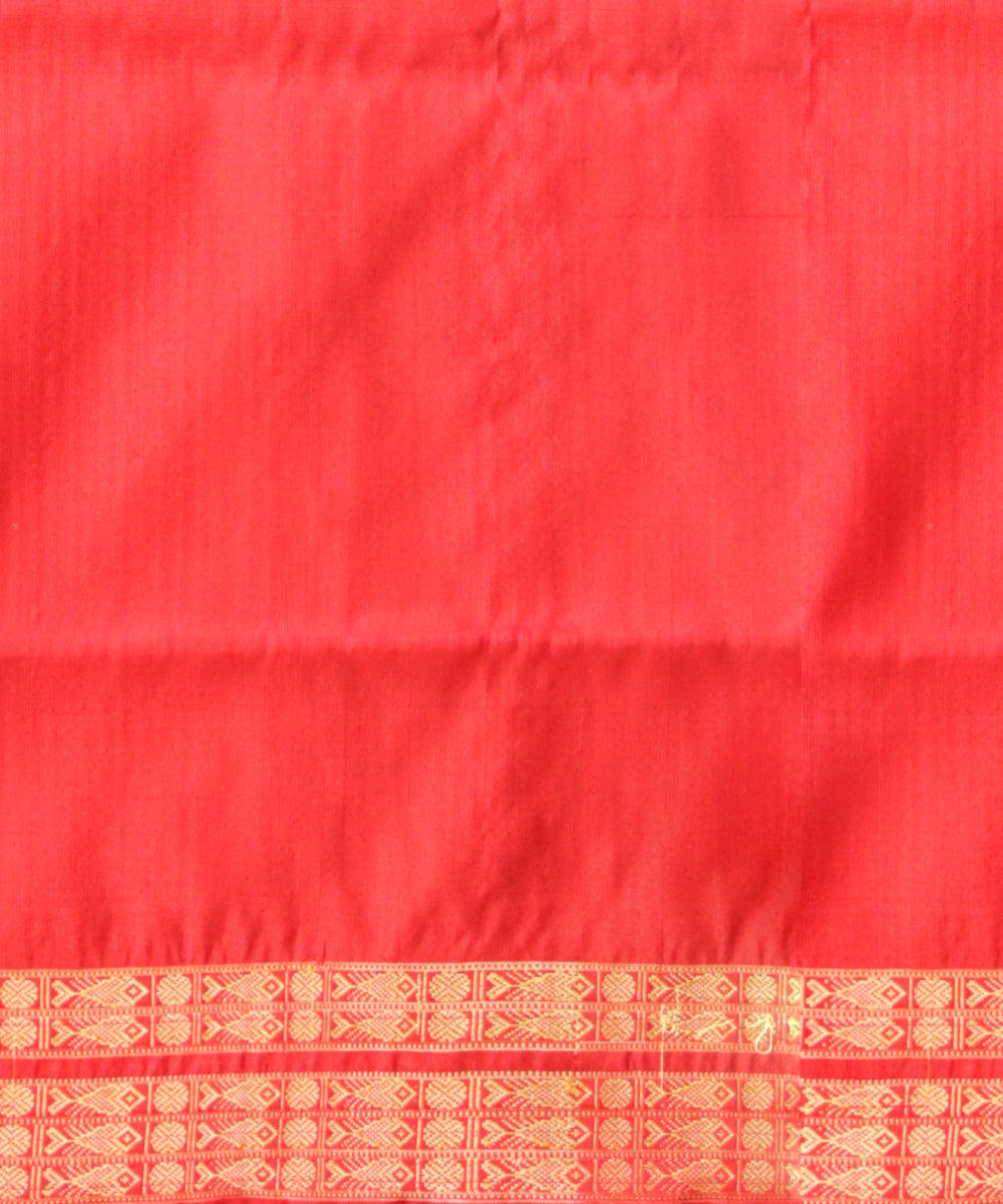 Teal green dark red silk handloom sambalpuri saree