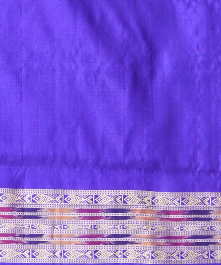 Cyan blue dark blue silk handloom sambalpuri saree