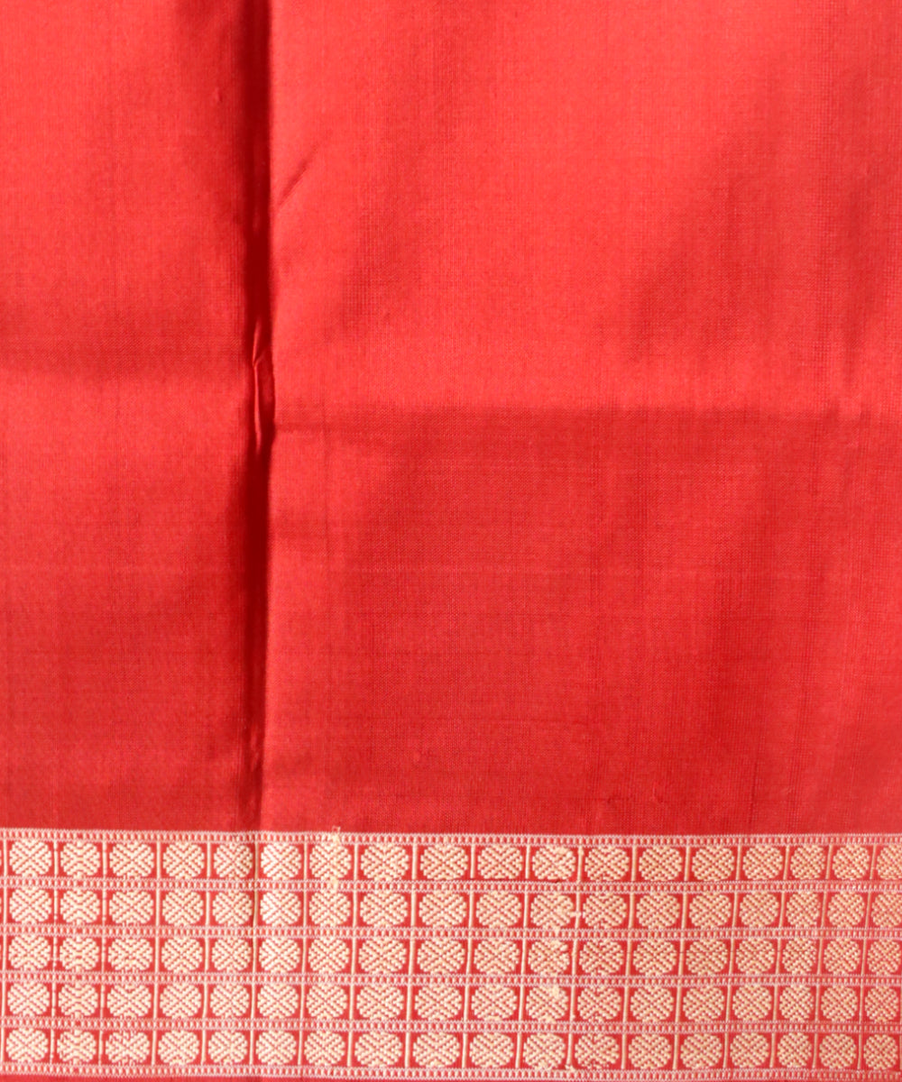 Sky blue maroon silk handloom sambalpuri saree