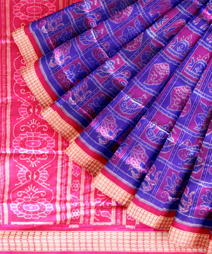 Multicolor fashion fuchsia silk handloom sambalpuri saree