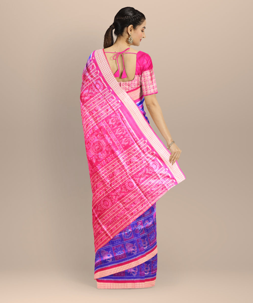 Multicolor fashion fuchsia silk handloom sambalpuri saree