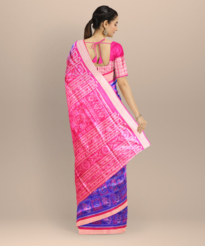 Multicolor fashion fuchsia silk handloom sambalpuri saree