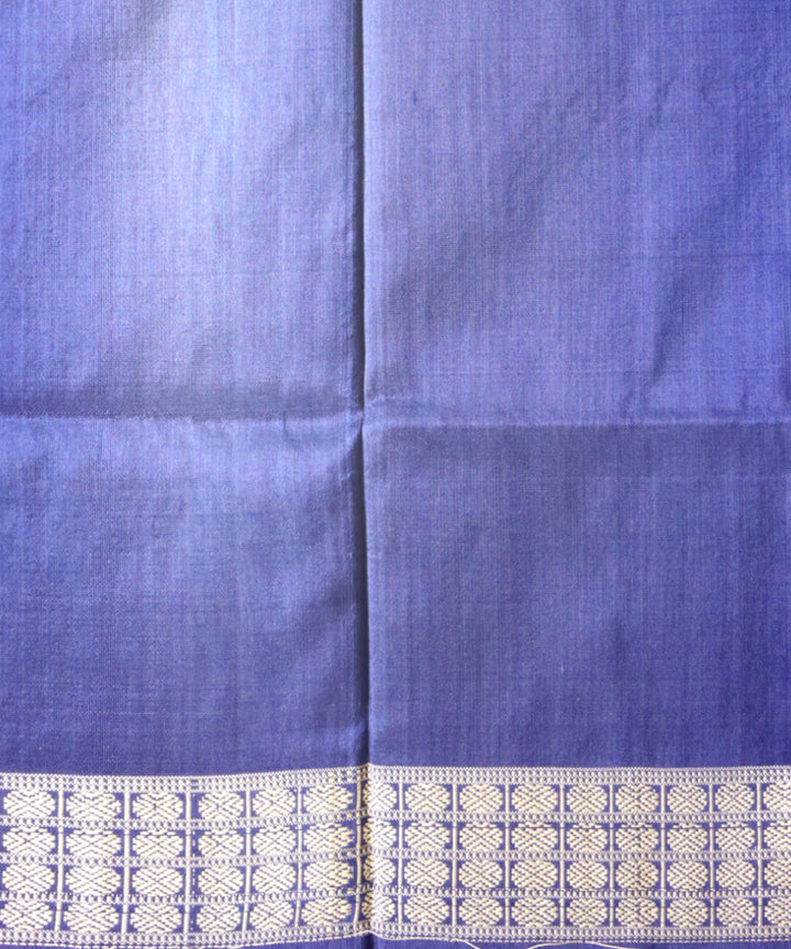 Cyan blue cyber grape silk handloom bomkai saree