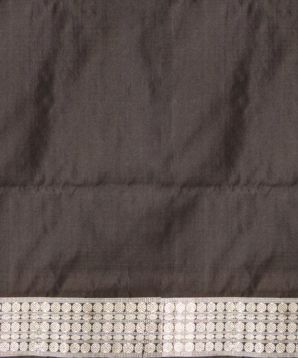 Multicolor black striped silk handloom sambalpuri saree