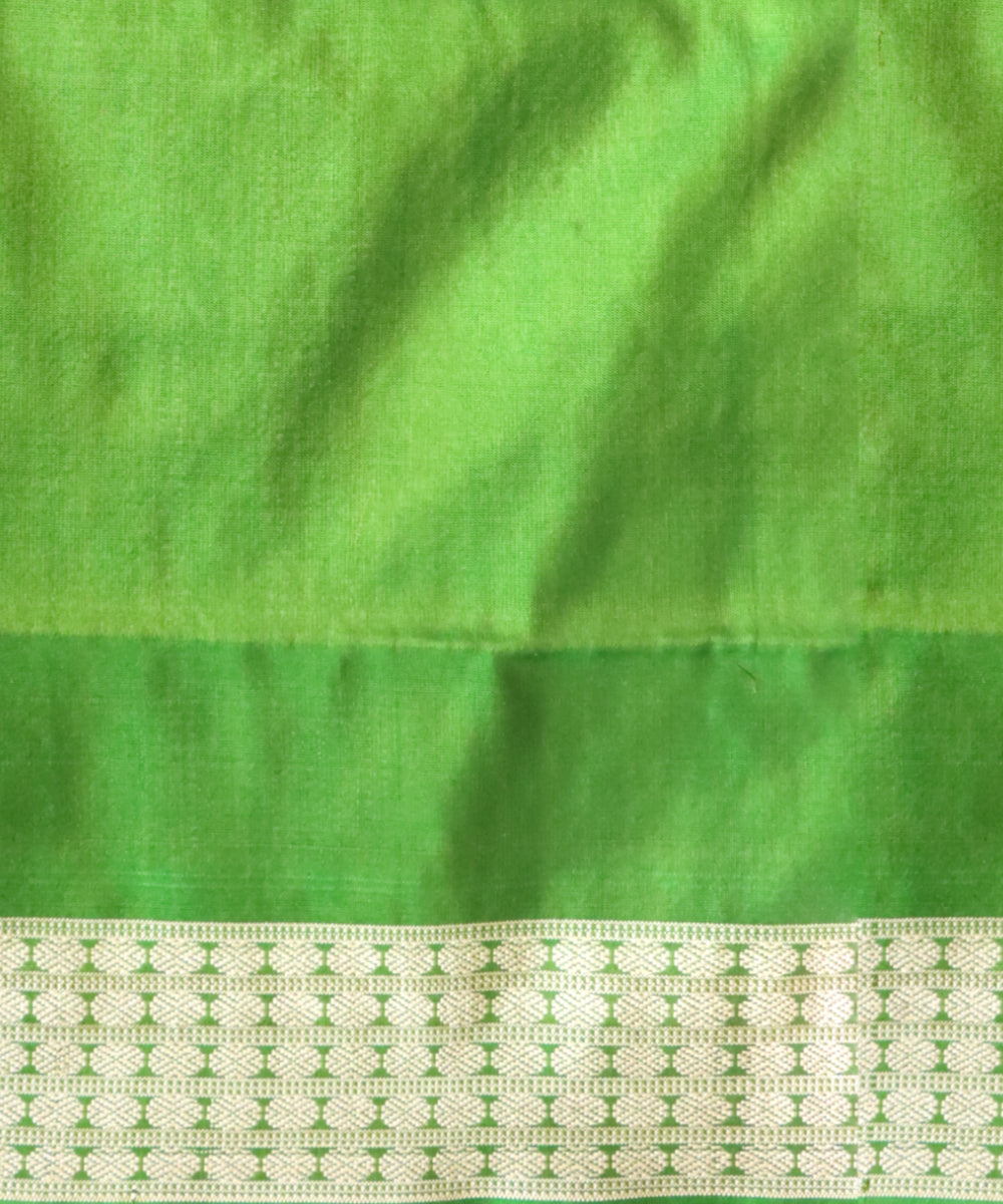 Pink dark green silk handloom bomkai saree