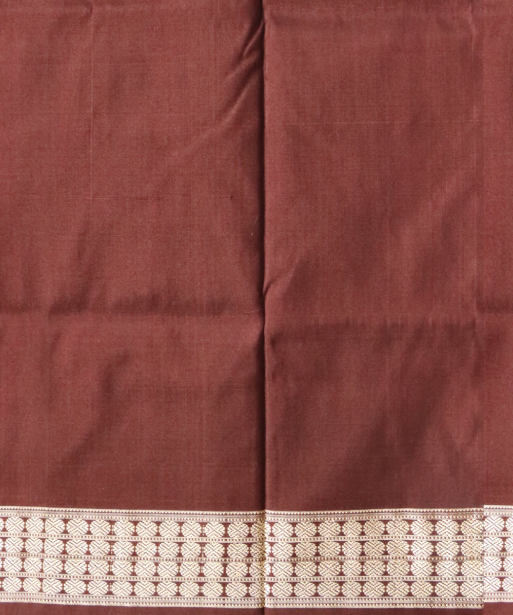 Red coffee silk handloom bomkai saree