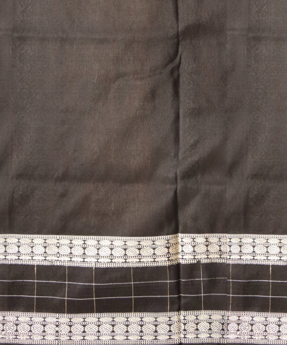 Red black silk handloom bomkai saree