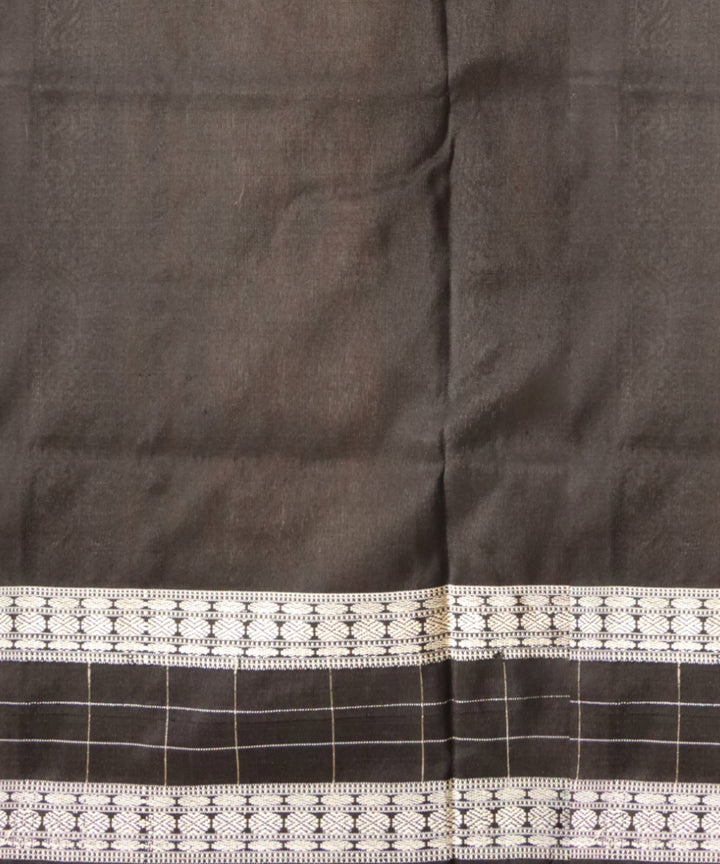 Red black silk handloom bomkai saree