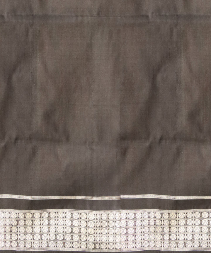 Dark green black silk handloom bomkai saree