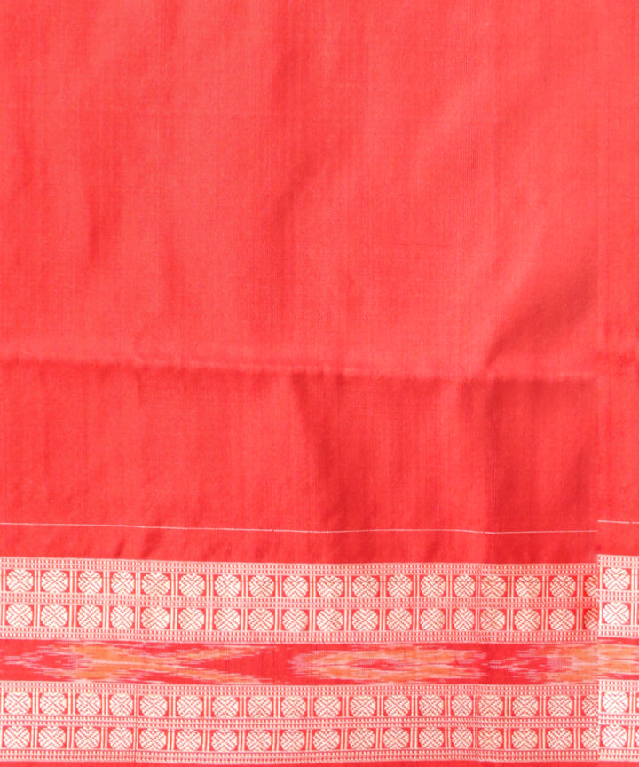 Multicolor dark red silk hand loom sambalpuri saree