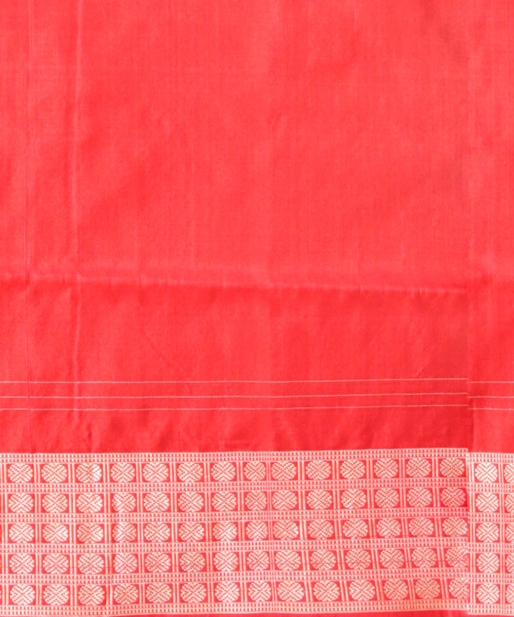 Multi color dark red silk handloom sambalpuri saree