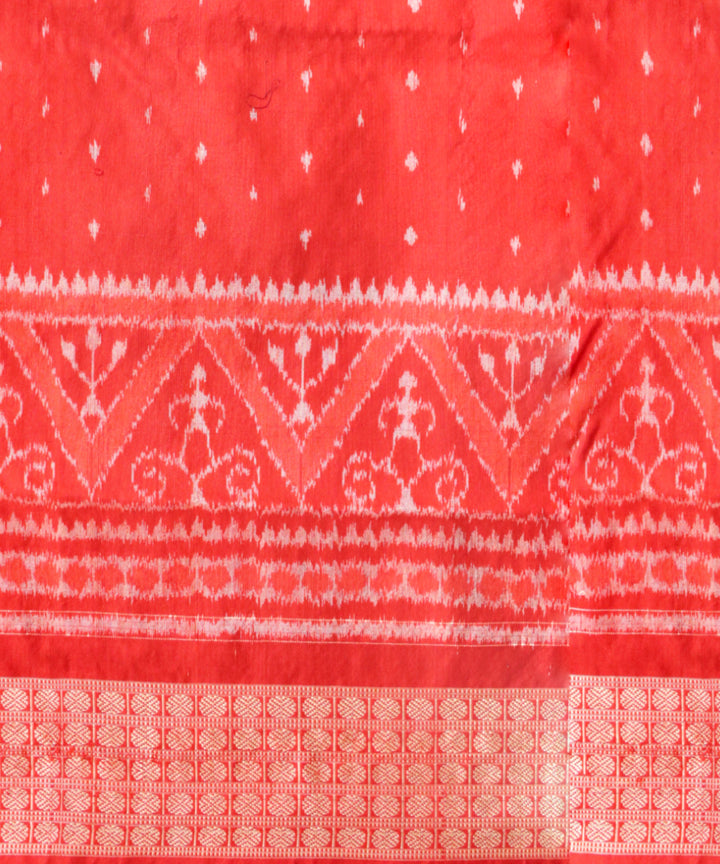 Brown dark red silk handloom sambalpuri saree
