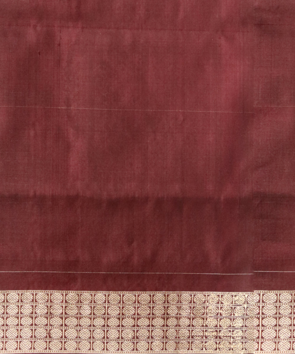 Brown caput mortuum silk handloom sambalpuri saree