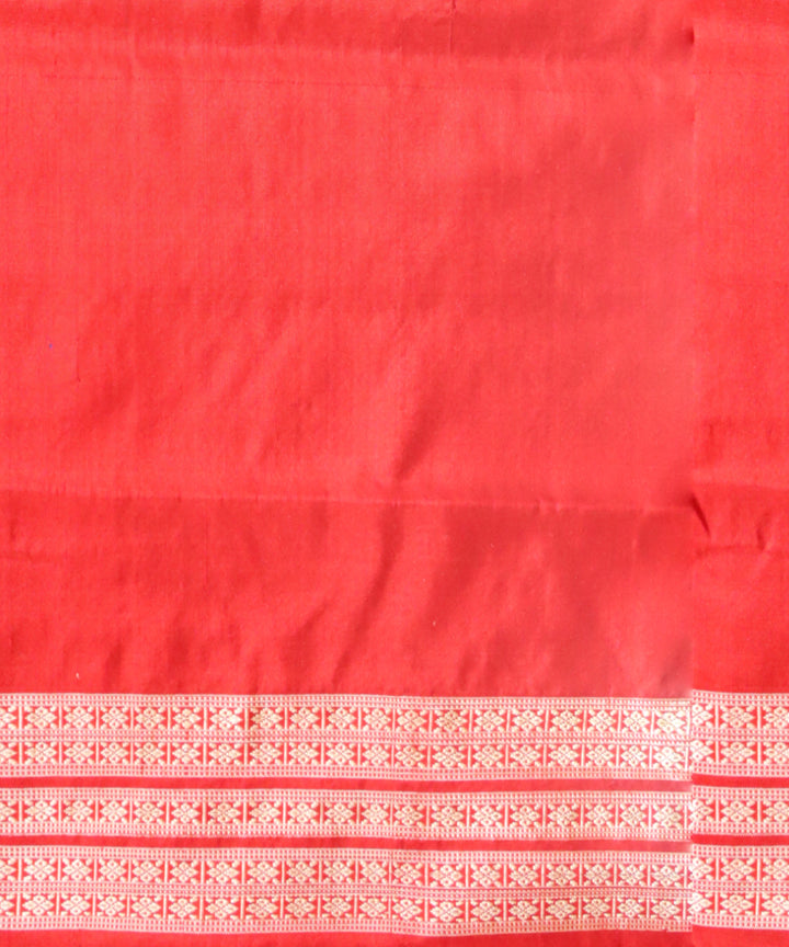 Cyan blue maroon silk handloom sambalpuri saree