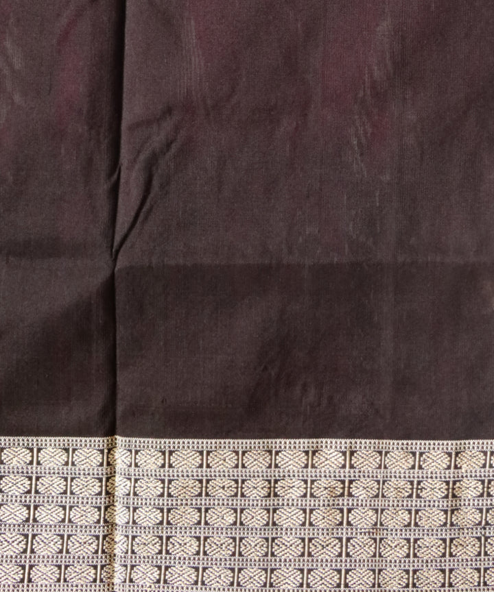 Pink black silk sambalpuri handloom saree