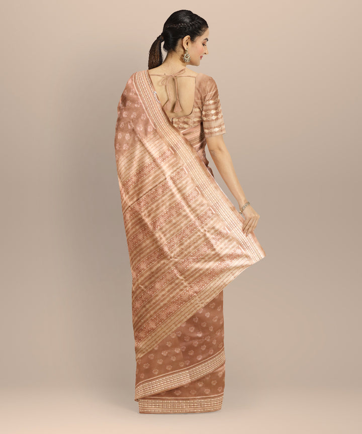 Beige french beige silk handloom sambalpuri saree
