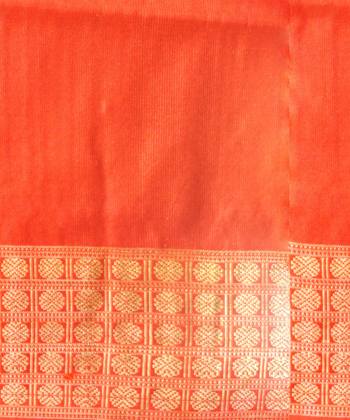 Orange black silk handloom sambalpuri saree