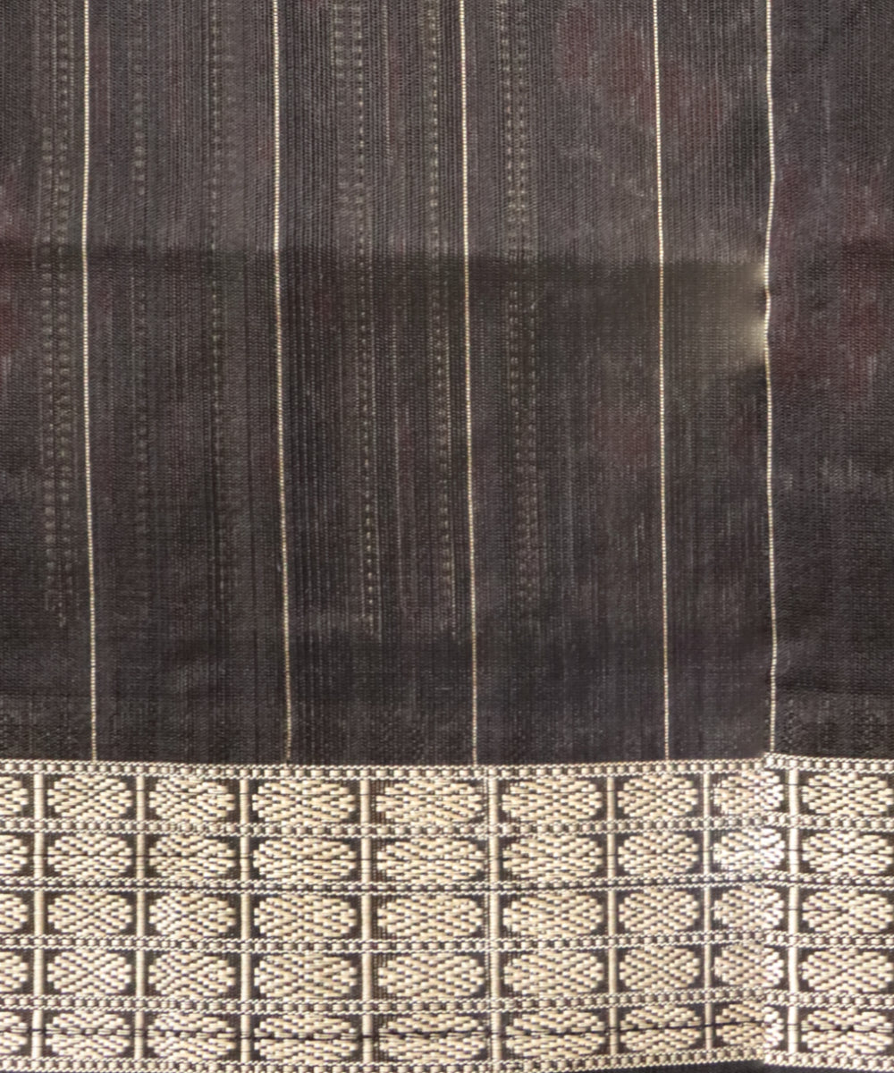 Multicolor black silk handloom double ikat sambalpuri saree