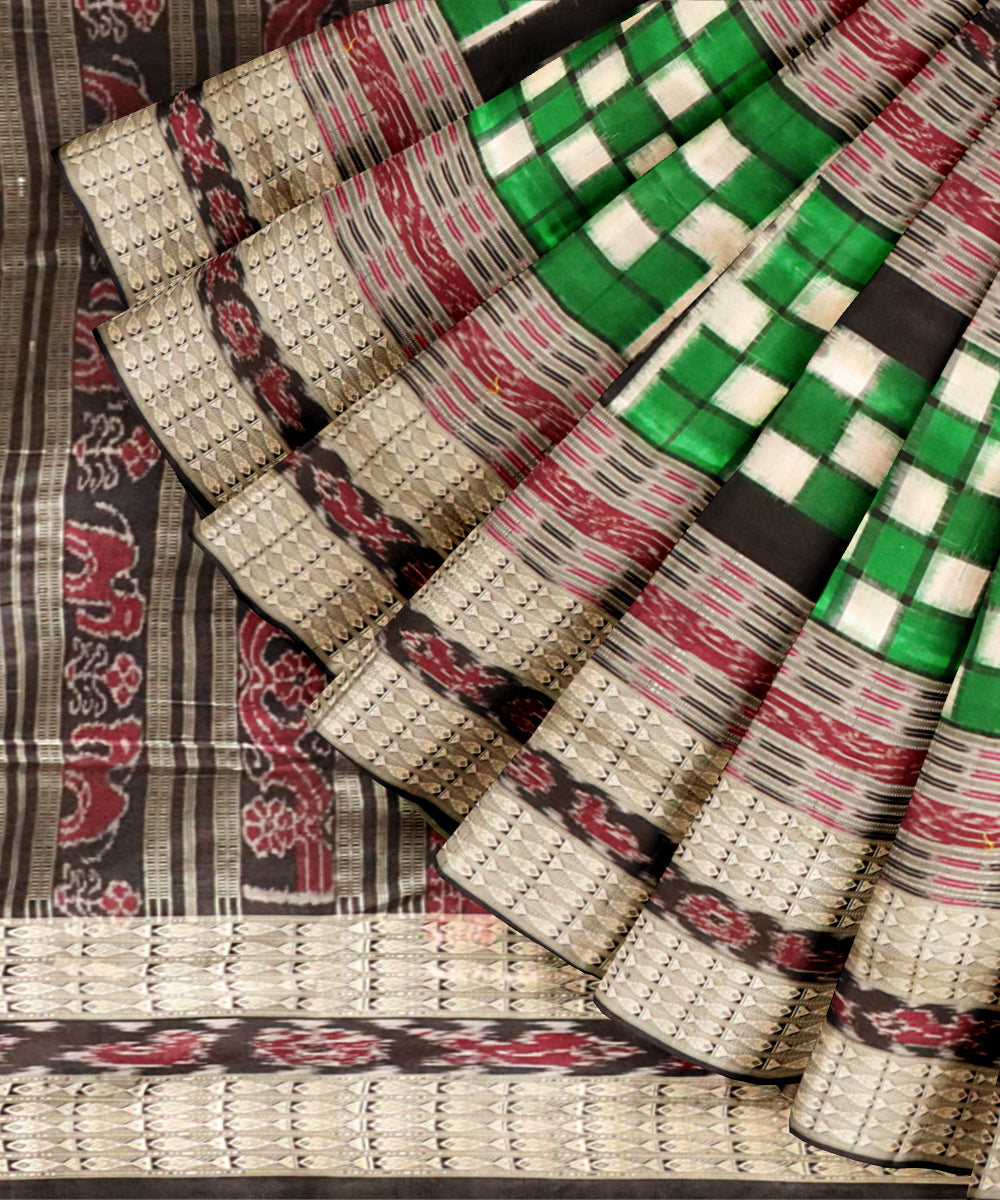 Multicolor black silk handloom sambalpuri bichitrapuri saree