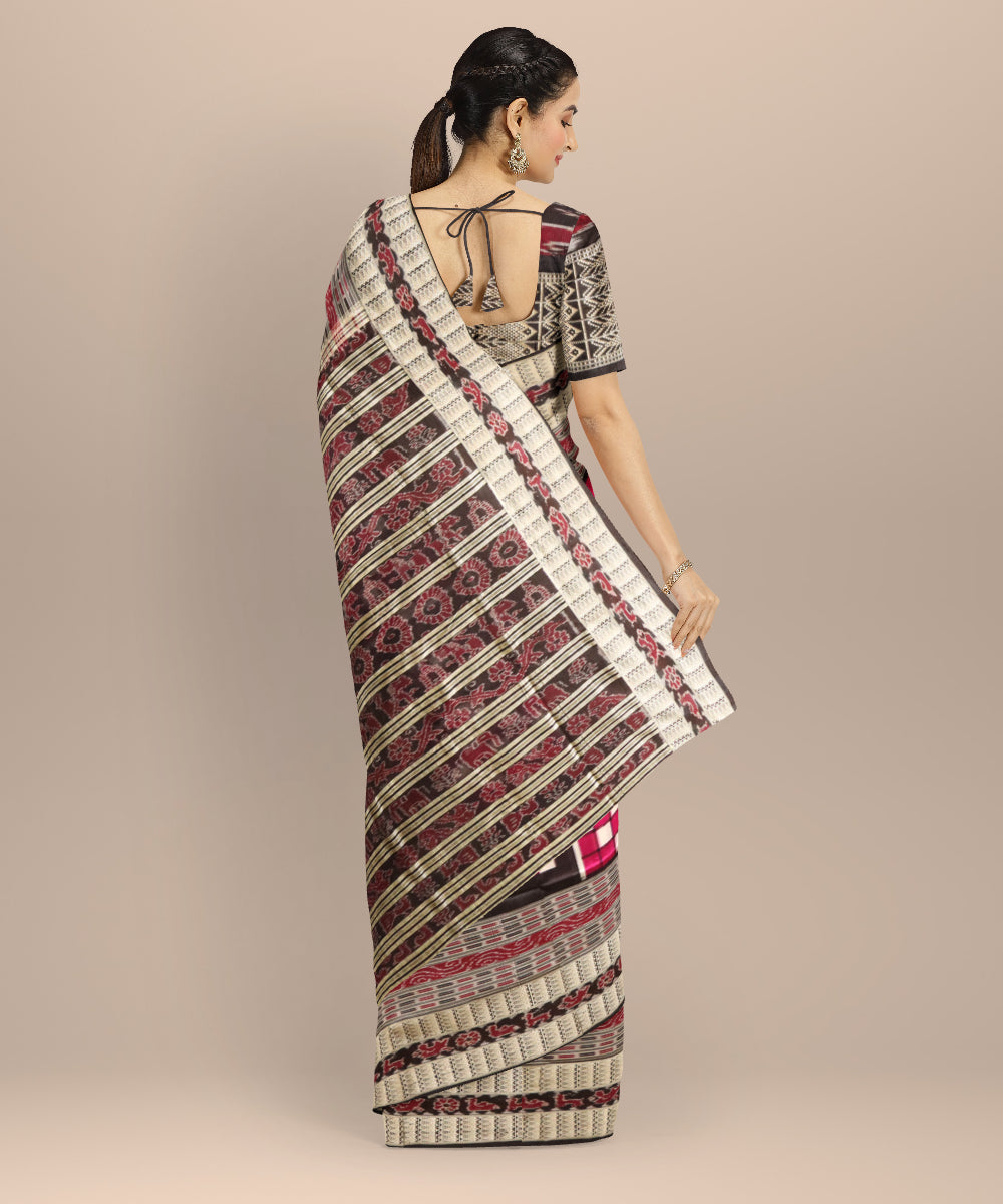 Multicolor black silk handloom sambalpuri saree