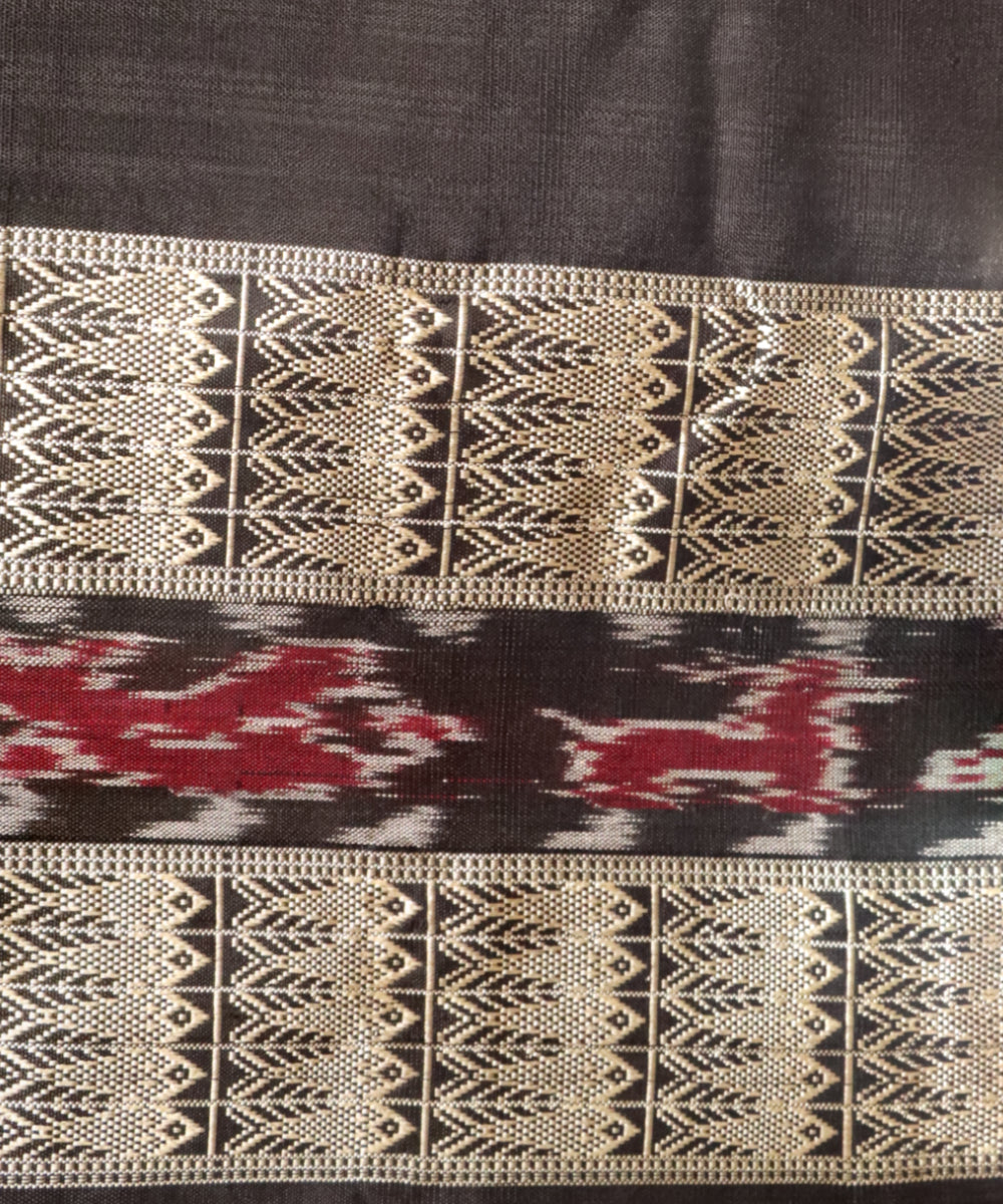 Multicolor black silk handloom sambalpuri saree