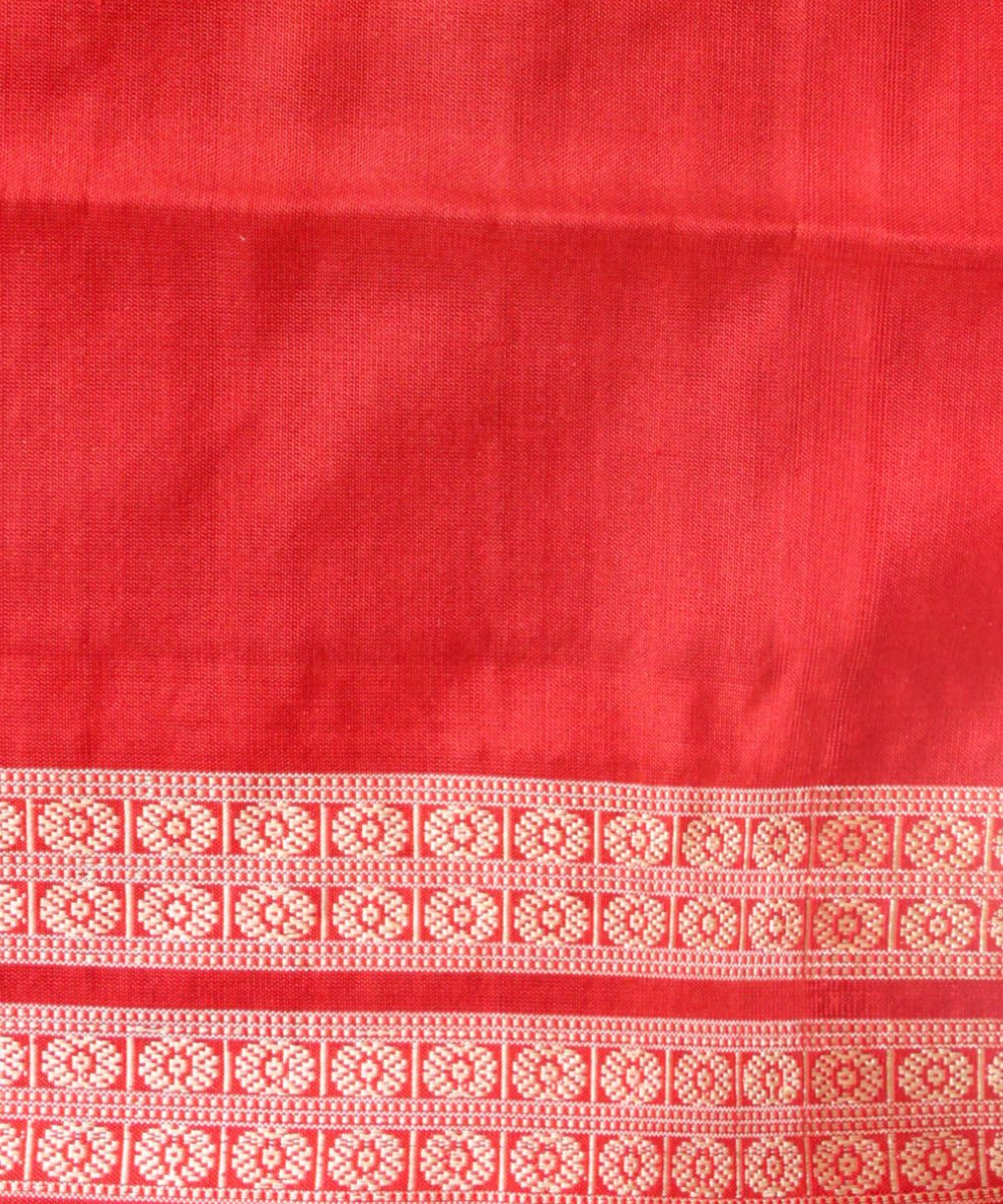 Multicolor dark red silk handloom sambalpuri saree