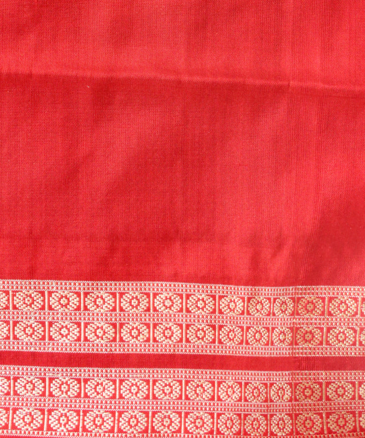 Multicolor dark red silk handloom sambalpuri saree