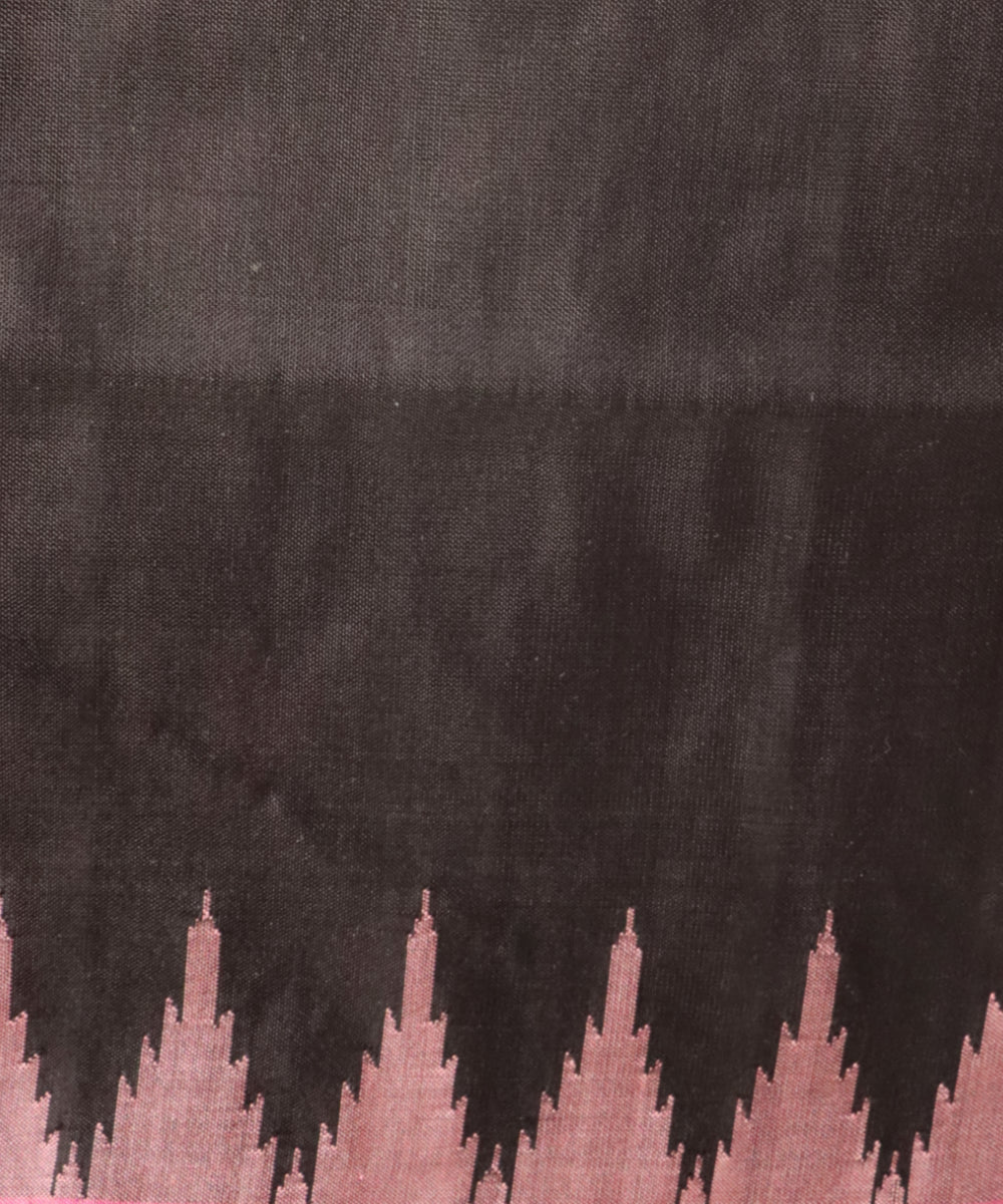 Pink black silk handloom sambalpuri saree