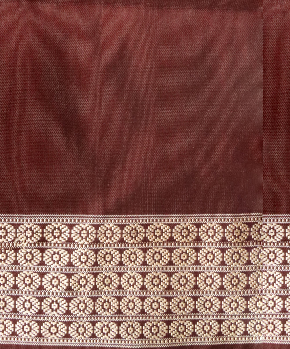 Multicolor coffee silk handloom sambalpuri saree