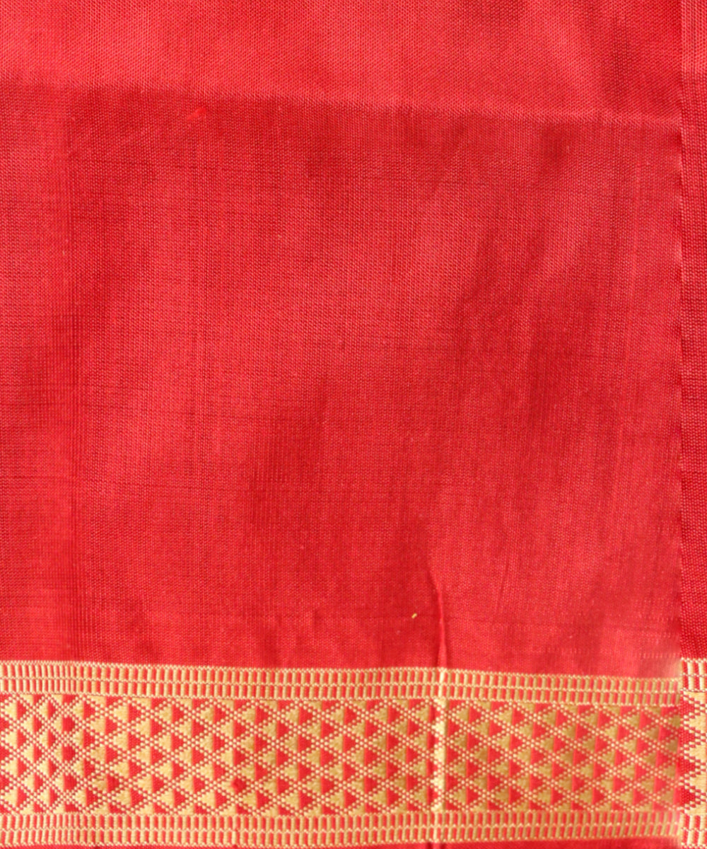 Navy blue dark red silk handloom sonepur saree
