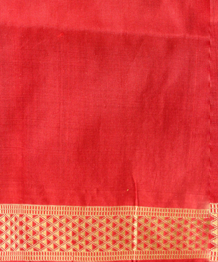 Navy blue dark red silk handloom sonepur saree