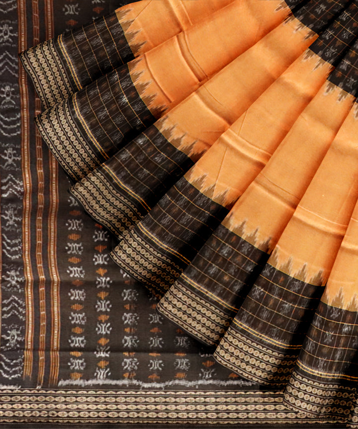 Multicolor black handloom sambalpuri cotton saree