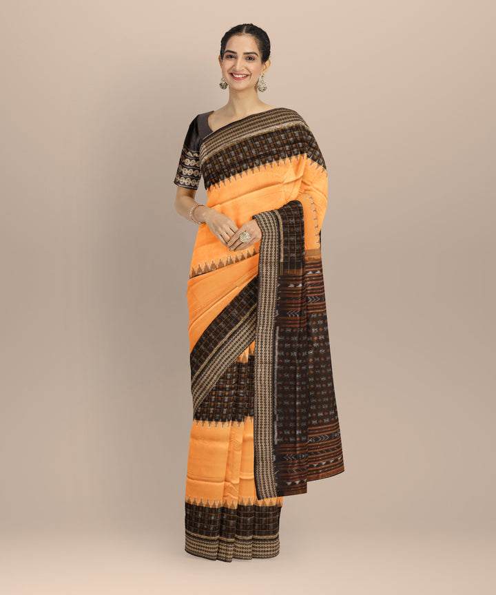 Multicolor black handloom sambalpuri cotton saree
