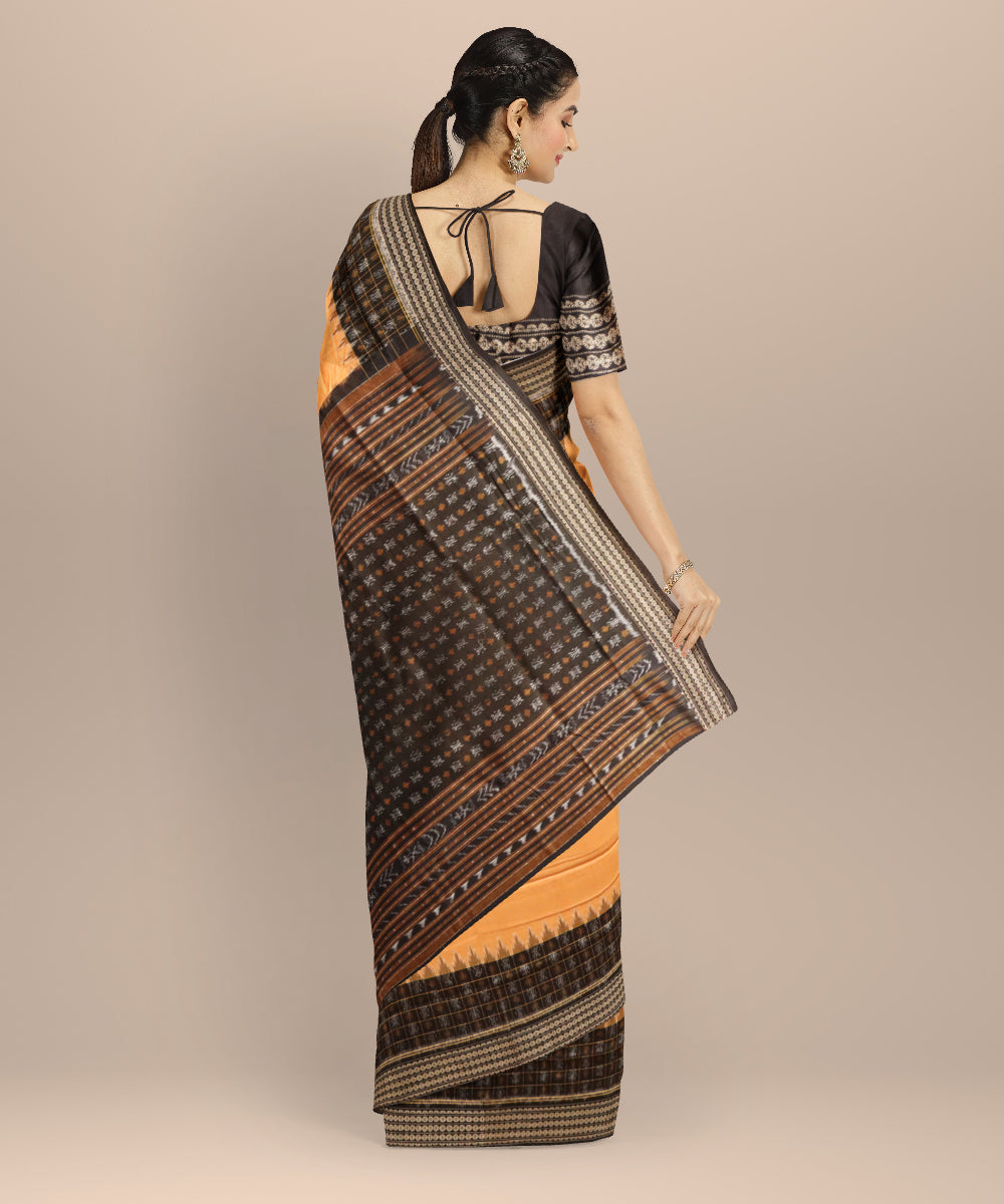 Multicolor black handloom sambalpuri cotton saree