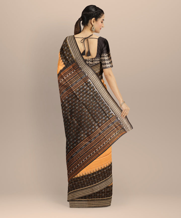 Multicolor black handloom sambalpuri cotton saree