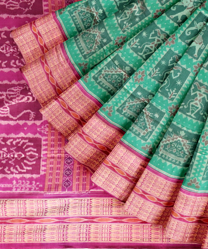 Brown byzantine cotton handloom sambalpuri saree