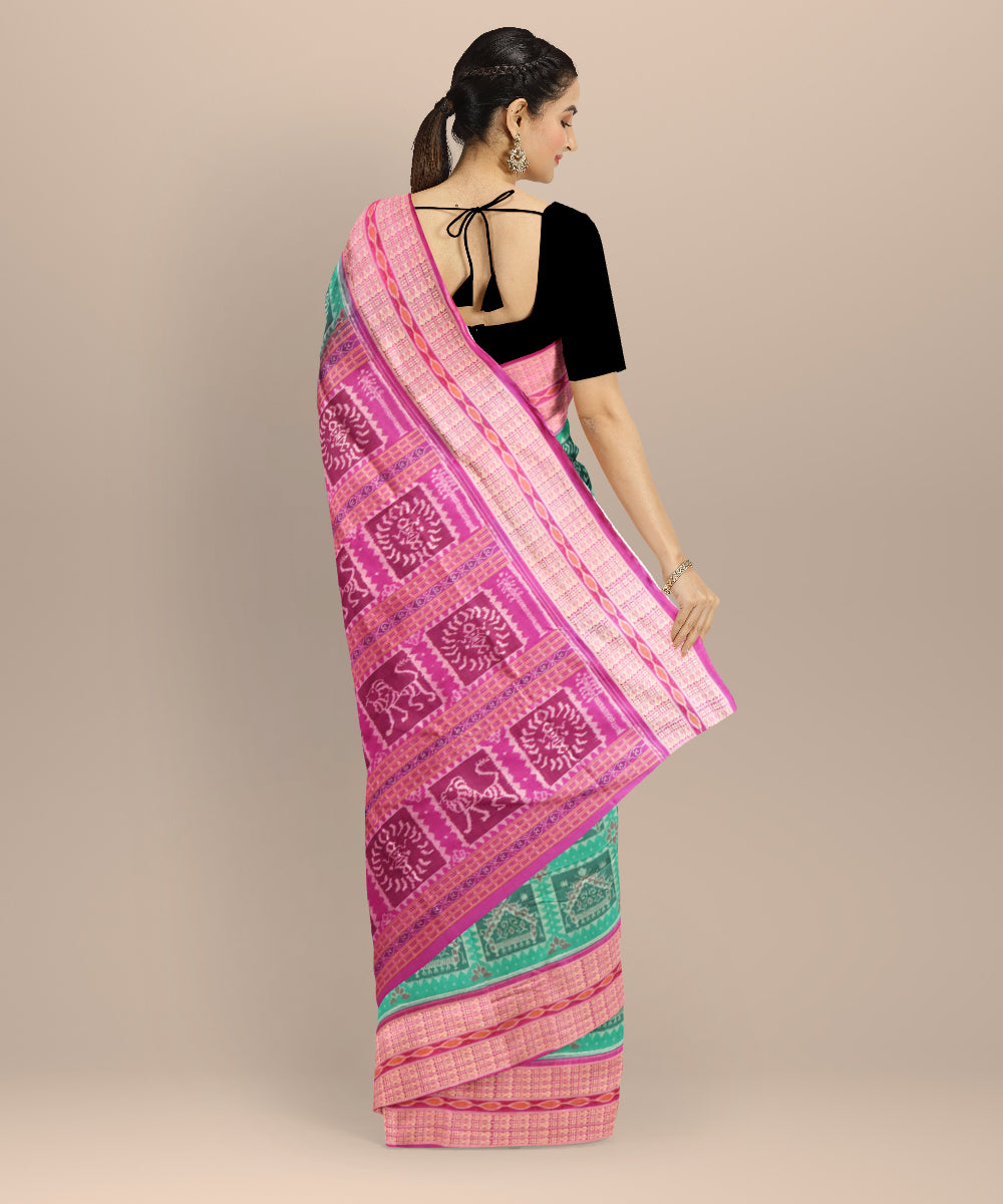 Brown byzantine cotton handloom sambalpuri saree