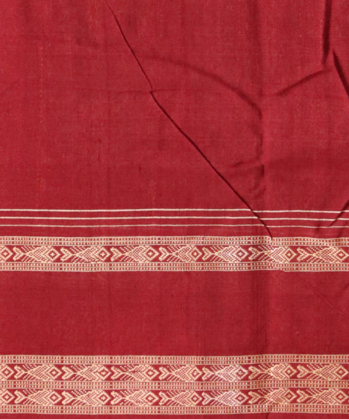 Navy blue maroon cotton handloom sambalpuri saree