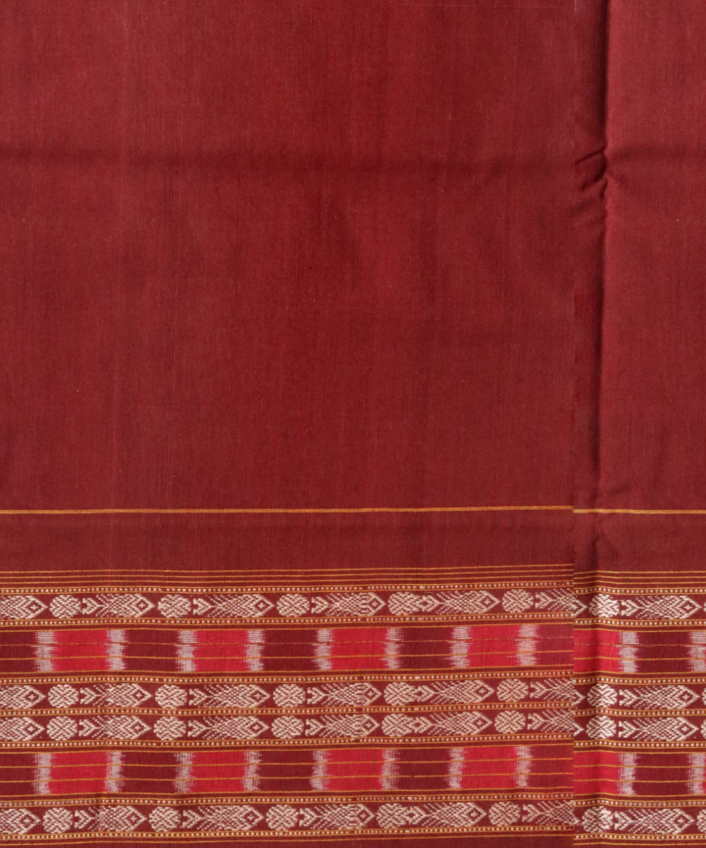 Multicolor coffee cotton handloom sambalpuri saree