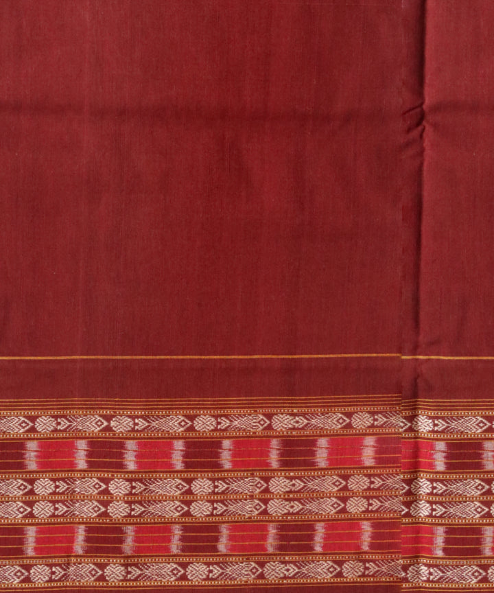 Multicolor coffee cotton handloom sambalpuri saree