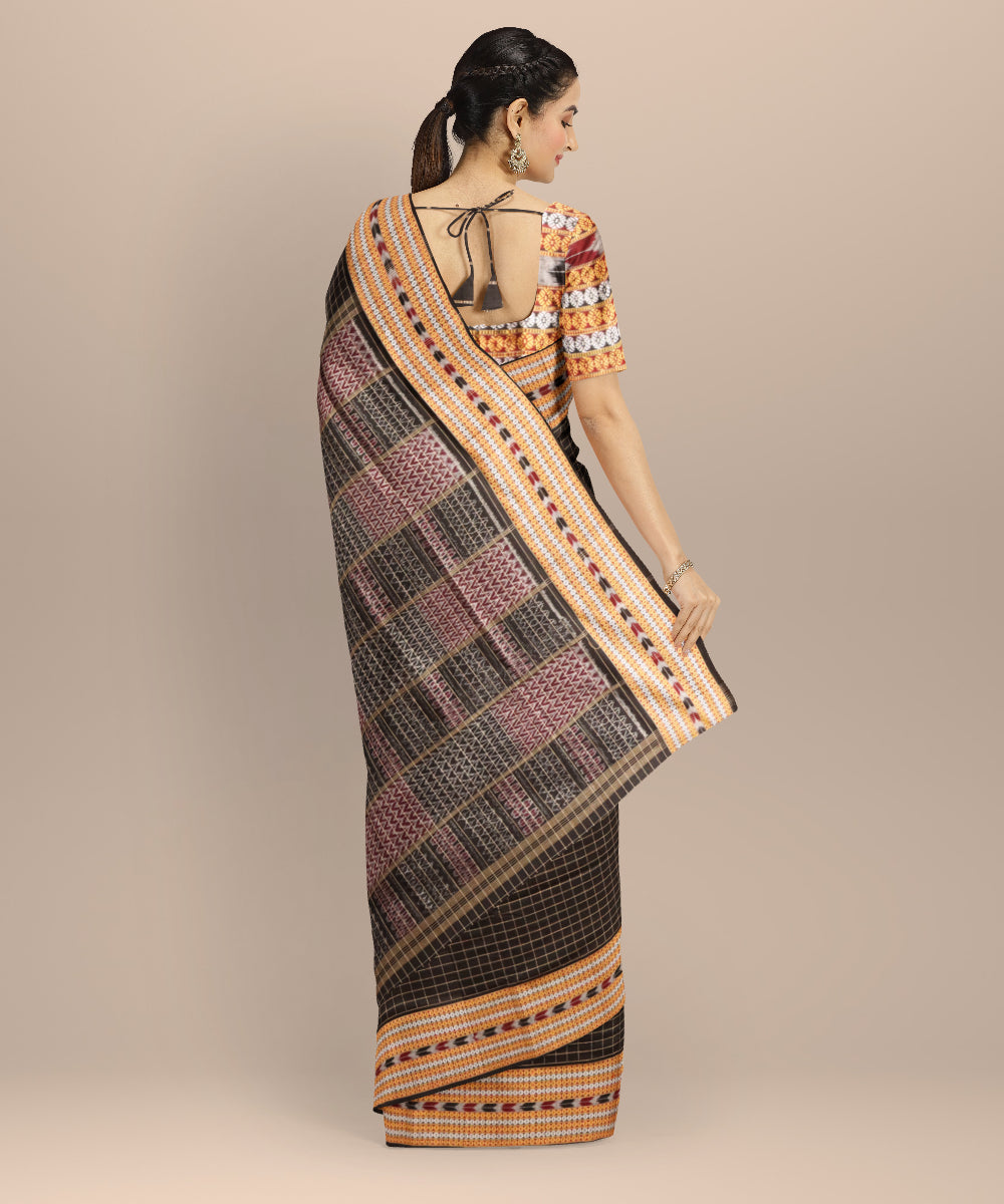 Black black cotton handloom sambalpuri saree