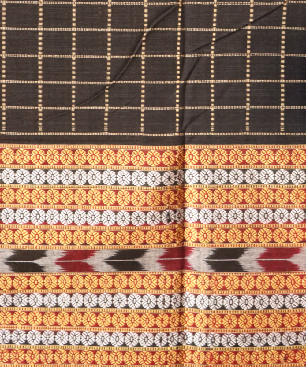 Black black cotton handloom sambalpuri saree