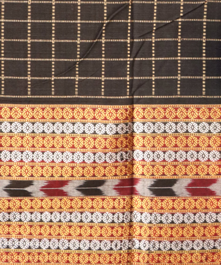 Black black cotton handloom sambalpuri saree