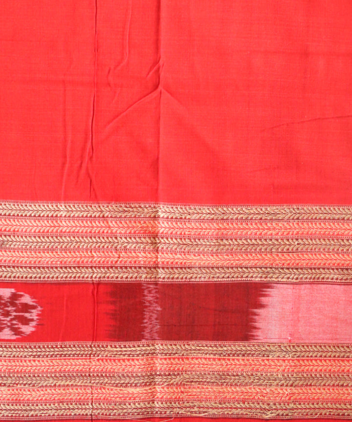 Black dark red cotton handloom sambalpuri saree