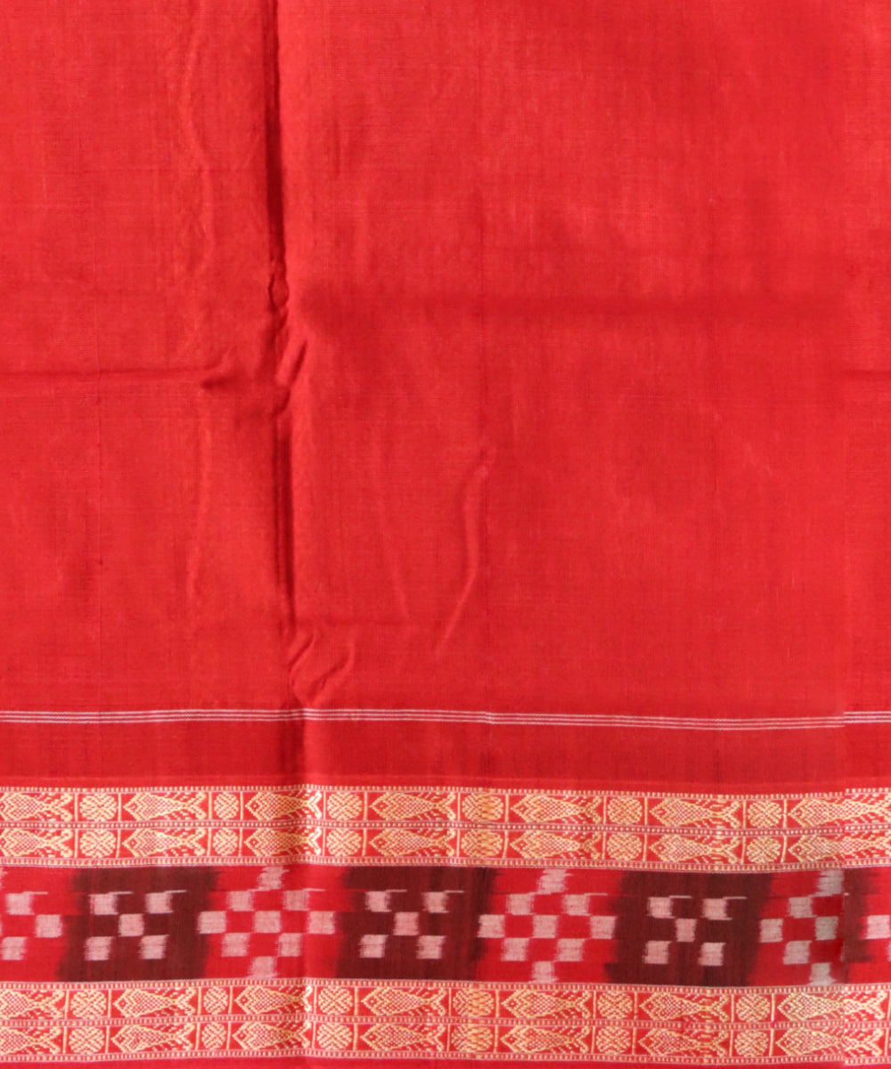 Sky blue dark red cotton handloom sonepur saree
