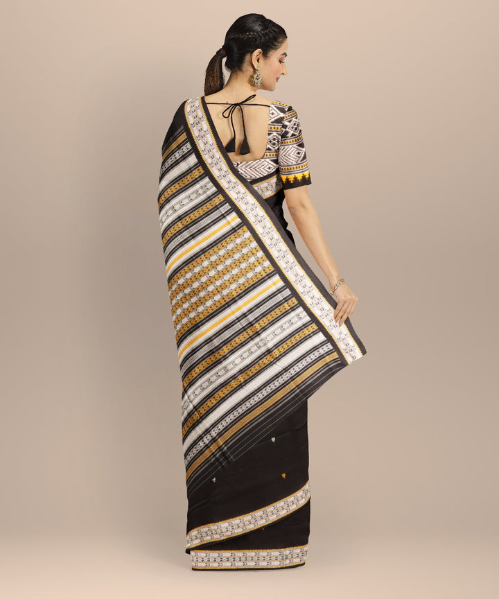 Black black cotton handloom sonepur saree