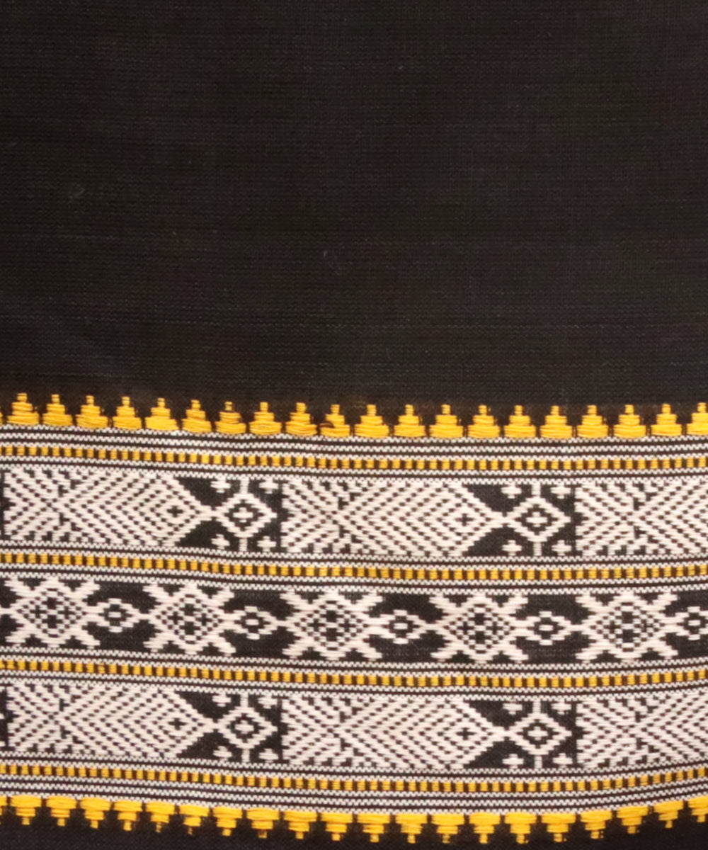 Black black cotton handloom sonepur saree